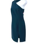 French Connection Echo Crepe One Shoulder Cocktail Party Dress Teal Size 4 NWOT Photo 3