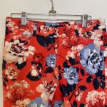 GAP Factory Slim City Cropped Floral Pants Zipper Button Closure EUC Sz 4R Pink Photo 1