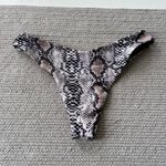 Zaful  Black White Blush Pink Snakeskin Print Cheeky High Leg Bikini Bottom Small Photo 3