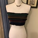 Island Soul  Black Embroidered Bandeau Swim Top Photo 2