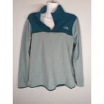 The North Face TKA Glacier 1/4 Zip Pullover Teal & Gray Sweater Women's Large Photo 1