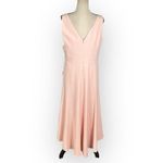 Eliza J Bateau Neck Fit & Flare Midi Dress Women's 12 Pink Sleeveless High Lo Photo 4