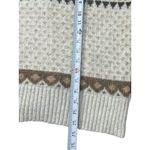 Francescas Symone Fair Isle Cropped Neutral Cardigan Sweater Size Medium Nordic Tan Photo 8