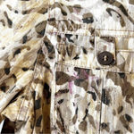 Chico's Animal Print Jean Jacket Size 1 (S) Cotton Denim Gray Brown Pink Spring Photo 3