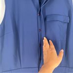 ASOS Stretch Blue Sleeveless Collared Tapered Leg Utility Jumpsuit Size 14 Photo 5