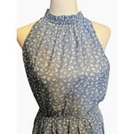 Love...Ady LOVE_ADY Blue Floral Halter-Neck Tiered Dress - Size Large - NWT Photo 1