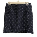 Ann Taylor  LOFT Navy Blue white Polka Dot Straight Pencil Skirt 6P‎ Photo 0