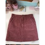 American Eagle  Corduroy Mini Skirt | Burgundy | Size 00 | Pockets Photo 2