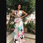 Lulus Two-Piece Maxi Dress / Skirt Set NWT XL Daydreaming White Print Blogger Photo 3