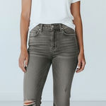 MOTHER Weekender Fray Jeans Last Chance Saloon Grey Distressed Bootcut Women 30 Gray Photo 0