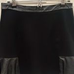 Club Monaco  Black Lambs Leather Trim/Panel Mini Skirt, Size 4 Photo 2