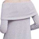 Anthropologie ERI + ALI Naples Off The Shoulder Gray Knit Top Size L Photo 1