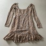 Free People  Boho Floral Long Sleeve Ruffle Mini Dress Size 0 | Cottagecore Fall Photo 0