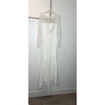 Lulus NWOT  Sz M Immaculate Romance White Sheer Organza Long Sleeve Maxi Dress Photo 6
