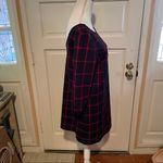 MNG Women’s Plaid Scoop Back Shift Dress Blue Photo 2