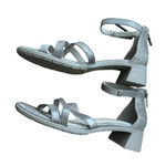 Eileen Fisher  Noni Sandal Silver Suede Low Heel‎ 7.5 Photo 6