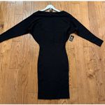 EXPRESS  NWT black ribbed sweater dress off shoulder size M Photo 7