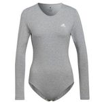 Adidas Long Sleeve Bodysuit, Heather Grey White Size L New with Tag Photo 0
