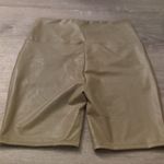 Zenana Outfitters green taupe faux leather bike shorts size XL Photo 3