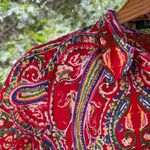 Ralph Lauren Lauren Women's Vintage Red Paisley Button Down Top Size PM Photo 3