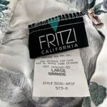 Womens VTG Fritzi CA L Flowy Skirt Midi Pleated Floral Roses Flared Modest White Size L Photo 5