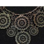Source Unknown Victorian Gothic Antiqued Filigree Floral Mixed Metal Heavy Link 18" Necklace Photo 1