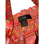 J. crew smocked featherweight satin tank top in coral meadow floral blouse Mediu Pink Size M Photo 1