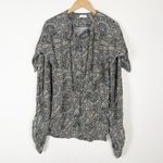 Rosetta Getty Paisley Asymmetrical Dress Tie Sleeves Scarf Top Gray Size 2 Photo 4