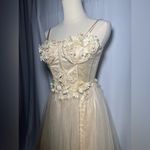 Lavetir Champagne 3D Floral Corset Top Dress | S NWT Gold Photo 13