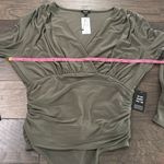 EXPRESS NWT Expresss Skinming Surplice Long Sleeve Bodysuit Sz M Photo 3
