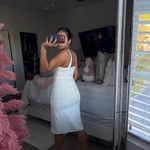 Aritzia White Babaton ‘90s SLIT MIDI DRESS Photo 1