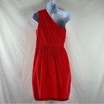 Shoshanna  Orange Silk Beaded One Shoulder Dress NWT Size 4 Photo 5