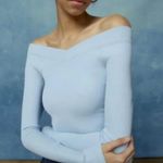 BDG  Shannen Off-The-Shoulder Long Sleeve Tee Size XS Baby Blue NWOT UO Photo 0