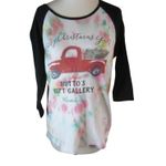 Handmade Retro Holiday Tie Dye Baseball Tee Bella Canvas Holidaycore Medium Photo 0