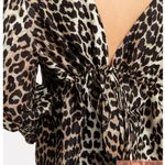 Ganni Cedar Leopard Print Puff Sleeve Top Sz 42 Photo 1