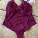 YITTY  Burgundy Lace Bodysuit Photo 0