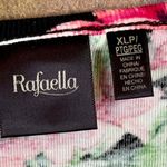 Rafaella  Scallop Scoop Neck Stripes Pink Floral Top  Petite PXL Photo 5