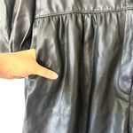 Rebecca Taylor  Black Faux Leather Long Sleeved Romper Size 6 Photo 3