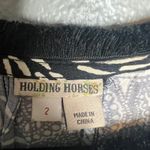 Holding Horses  Floral Print Midi Dress Size‎ 2 Black Cream Sleeveless High Low Photo 2