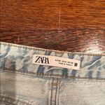 ZARA high rise Straight crop Leg Jeans with Distressed Hem Photo 2