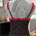 Madden Girl  Black Mesh Mini Dress Red Heart Print Lace Trim Slip Dress Size M Photo 2