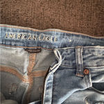 American Eagle Outfitters Women's Ripped Blue Jean Shorts Photo 2