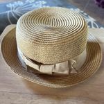 Nine West  100% Paper Brimmed Bucket Hat Grosgrain Bow Ribbon OS Photo 2