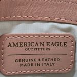 American Eagle Outfitters Italian Leather Crossbody Bag Blush Pink Tassel Boho Photo 3
