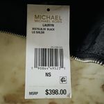 Michael Kors  Lauryn Solid Black Gray Leather Large Shoulder Bag Photo 8