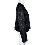 Chico's  Blazer Womens Large Black Lace Print Jacket Jeweled Button Party‎ Casual Photo 1