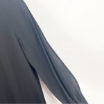 Theory  100% Silk Black Grainne Split Sleeve Back Button Shift Dress, Size 2 Photo 4