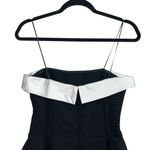 Amanda Uprichard  Lucienne Strapless Skort Romper Dress In Black & Ivory Photo 8