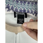 Angie Bohemian Paisley Retro Blouse Women Large White Blue Art To Wear Artsy Photo 3