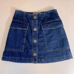 Topshop  Moto Button Front Denim Mini Skirt Size 28 Photo 1